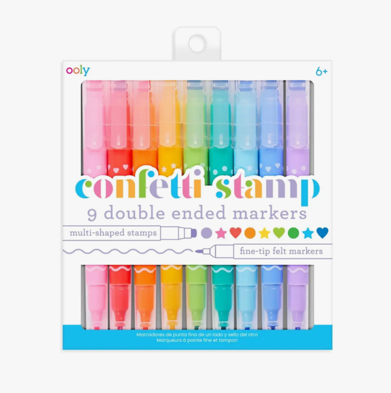 Confetti Stamp Double-Ended Markers - Set of 9