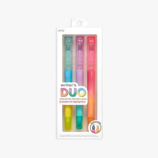 Writer's duo 2 in 1 fountain pens + highlighters