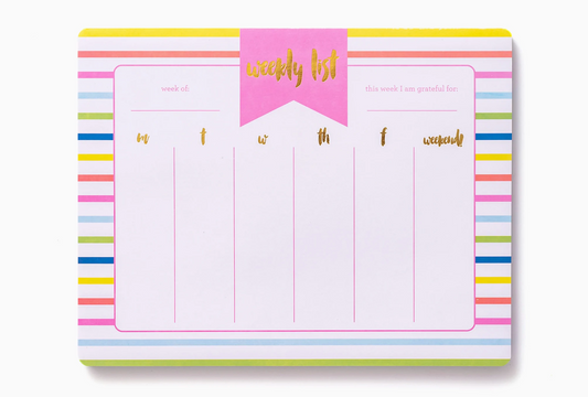 Striped Weekly Planner List Pad