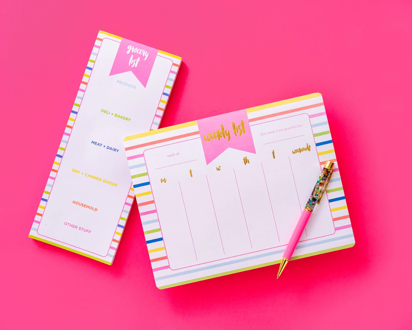 Striped Weekly Planner List Pad